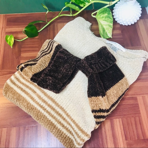 Vintage Sweaters - vsco brown chenille oversized boyfriend sweater